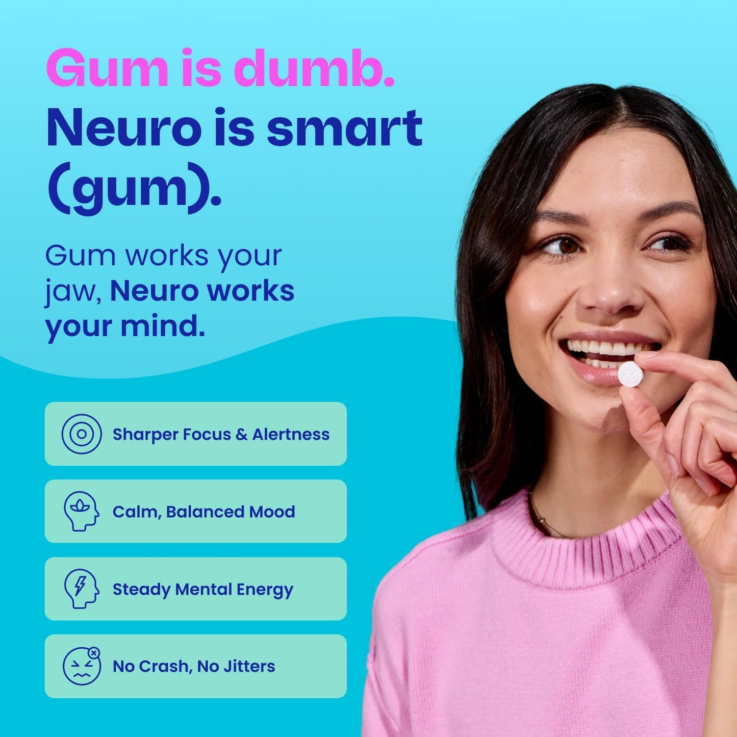 Neuro Energy & Focus Gum, 54 Count